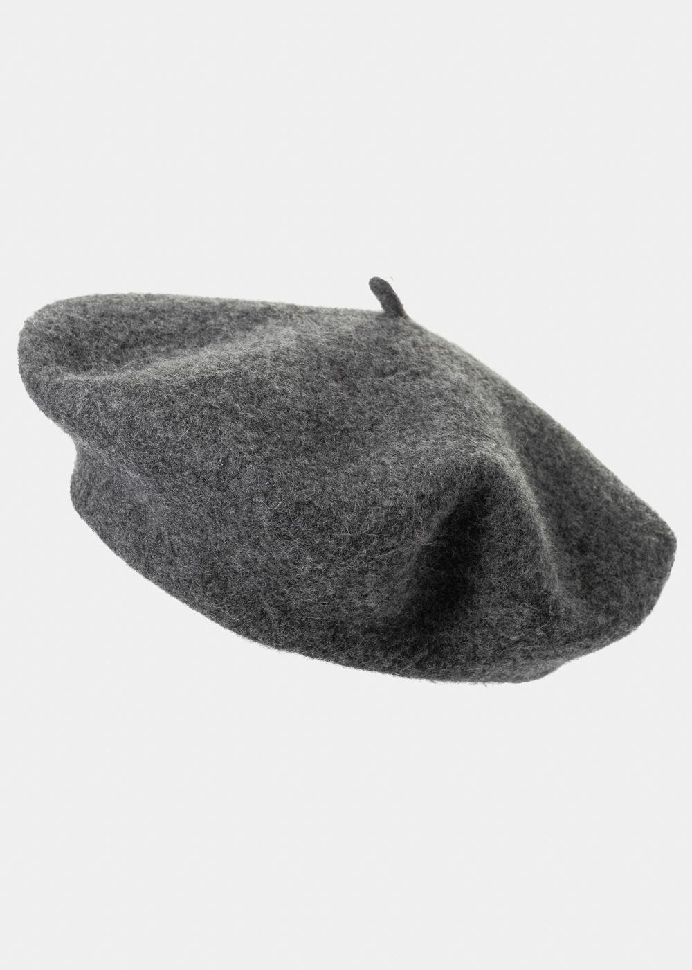 Charcoal Wool Beret Hat